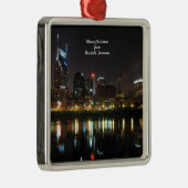 Prettig kerstfeest vanuit Nashville, Tennessee Metalen Ornament (Rechts)