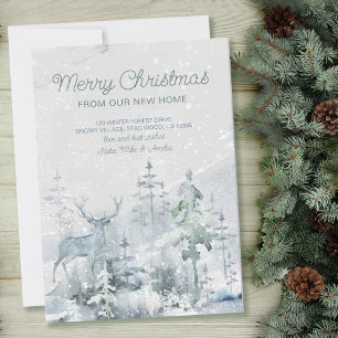 Prettig kerstfeest vanuit New Home Forest Stag Ver Aankondiging