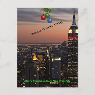 Prettig kerstfeest vanuit New York City Feestdagenkaart