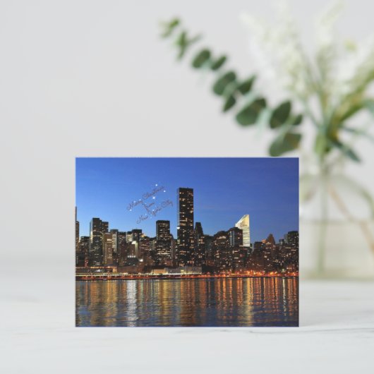 Prettig kerstfeest vanuit New York City Feestdagenkaart (Staand voorkant)