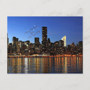 Prettig kerstfeest vanuit New York City Feestdagenkaart