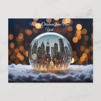 Prettig kerstfeest vanuit New York Feestdagenkaart