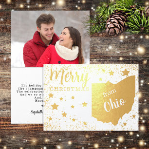 Prettig kerstfeest vanuit Ohio State-foto Folie Kaarten
