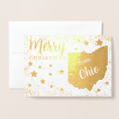 Prettig kerstfeest vanuit Ohio State-foto Folie Kaarten (Voorkant met envelop)