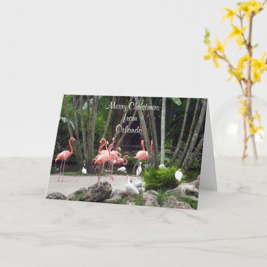 Prettig Kerstfeest vanuit Orlando Kaart (Gele Bloem)