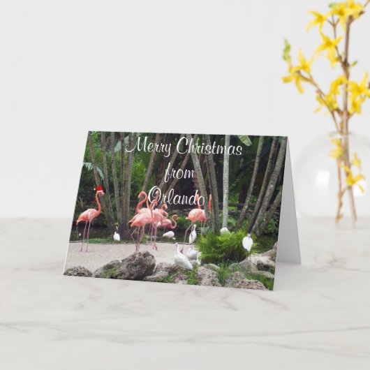 Prettig kerstfeest vanuit Orlando Kaart (Gele Bloem)