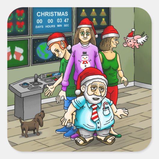 Prettig kerstfeest vanuit Santa's kantoor sticker (Voorkant)