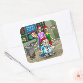 Prettig kerstfeest vanuit Santa's kantoor sticker (Envelop)