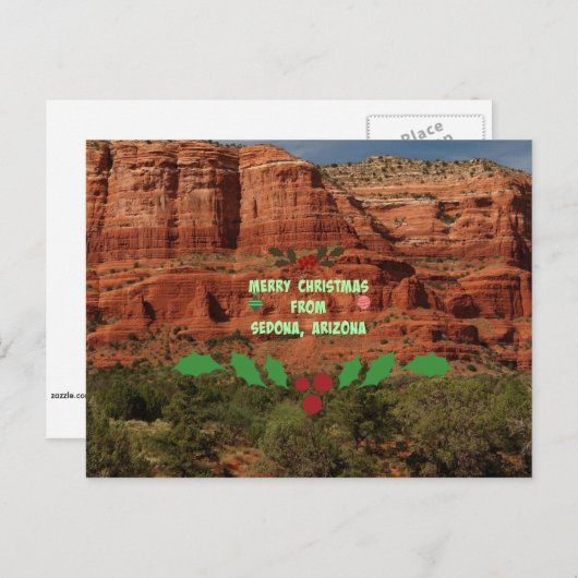 Prettig kerstfeest vanuit Sedona, Arizona Feestdagenkaart (Voorkant / Achterkant)