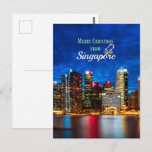 Prettig kerstfeest vanuit Singapore Briefkaart (Voorkant / Achterkant)