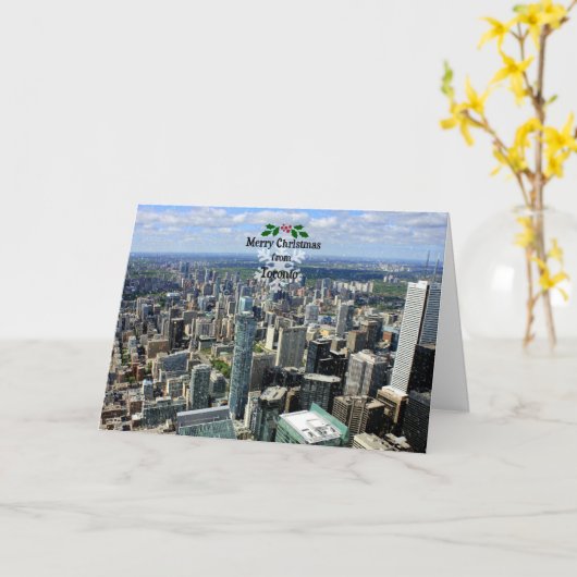 Prettig kerstfeest vanuit Toronto Kaart (Gele Bloem)