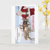Prettig kerstfeest!  Varken als Kerstman  Kaart (Gele Bloem)