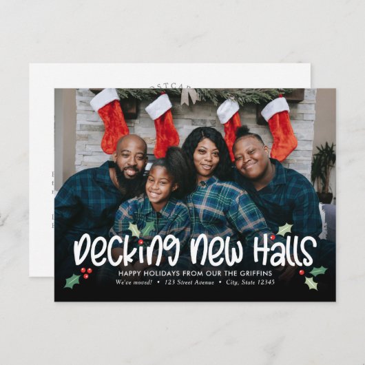 Prettig Kerstfeest Verhuis Aankondiging Ansichtkaa (Voorkant / Achterkant)