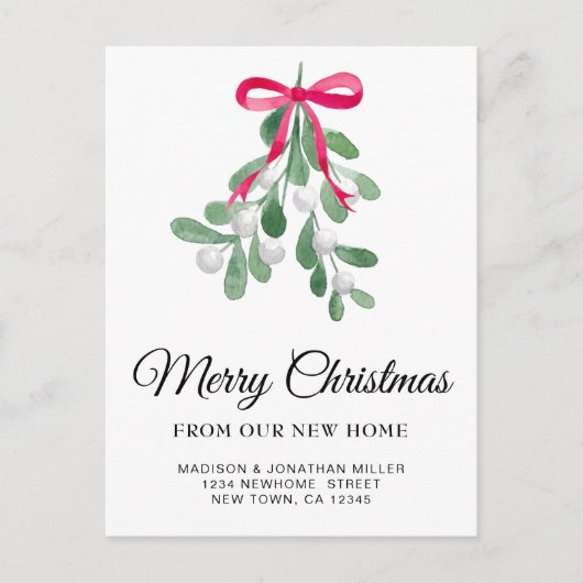 Prettig kerstfeest verhuizing aankondiging nieuwe  (Voorkant)
