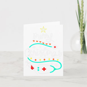 Prettig kerstfeest Verpleegster Dokter Stethoscoop Kaart