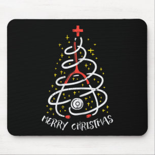 Prettig kerstfeest Verpleegster Kerst scrubtop vro Muismat