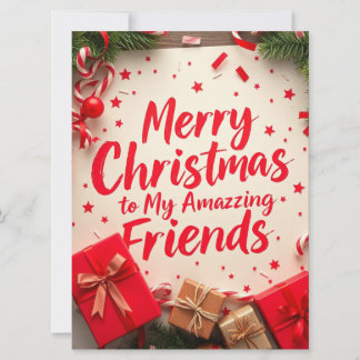 Prettig kerstfeest Verrassende Vrienden Festieve T Feestdagenkaart