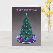 Prettig kerstfeest. Versierde boom met cadeaus Kaart (Gele Bloem)