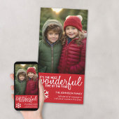 Prettig kerstfeest - Verticale rode fotogroet Feestdagenkaart