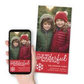 Prettig kerstfeest - Verticale rode fotogroet Feestdagenkaart