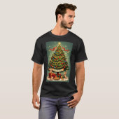 Prettig kerstfeest Victoriaanse boom drie schattig T-shirt (Voorkant volledig)