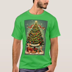 Prettig kerstfeest Victoriaanse boom drie schattig T-shirt