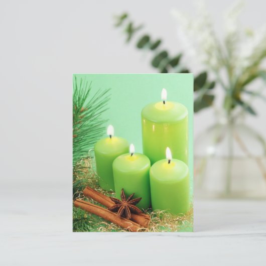 Prettig kerstfeest - vierde advent met kaarsen feestdagenkaart (Staand voorkant)