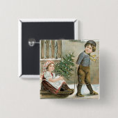 Prettig kerstfeest! vierkante button 5,1 cm (Voorkant /achterkant)