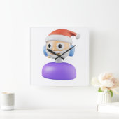 PRETTIG KERSTFEEST VIERKANTE KLOK (Huis)