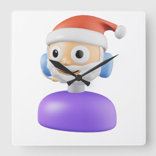 PRETTIG KERSTFEEST VIERKANTE KLOK (Voorkant)
