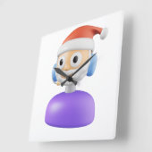 PRETTIG KERSTFEEST VIERKANTE KLOK (Hoek)