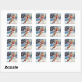 Prettig kerstfeest vierkante sticker (Vel)