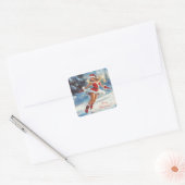 Prettig kerstfeest vierkante sticker (Envelop)