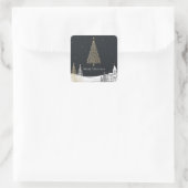 Prettig kerstfeest vierkante sticker (Tas)