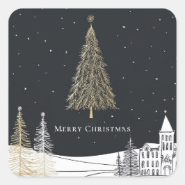 Prettig kerstfeest vierkante sticker