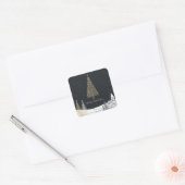 Prettig kerstfeest vierkante sticker (Envelop)