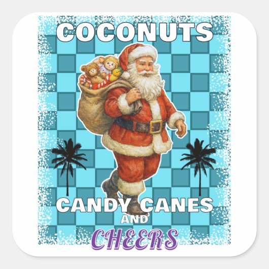 Prettig kerstfeest vierkante sticker (Voorkant)