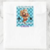 Prettig kerstfeest vierkante sticker (Tas)