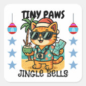 Prettig kerstfeest vierkante sticker (Voorkant)