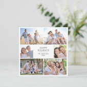 Prettig Kerstfeest | Vierkantige Fotocollage Feestdagenkaart (Staand voorkant)