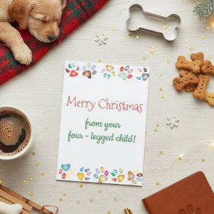 Prettig kerstfeest Viervoetige huisdier hond kat k Kaart