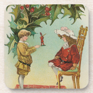 Prettig Kerstfeest - vintage ansichtkaart Bier Onderzetter