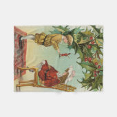 Prettig Kerstfeest - vintage ansichtkaart Fleece Deken (Voorkant (Horizontaal))