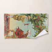 Prettig Kerstfeest - vintage ansichtkaart Handdoek (Handdoek)