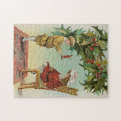Prettig Kerstfeest - vintage ansichtkaart Legpuzzel (Horizontaal)