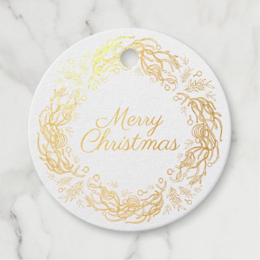 Prettig kerstfeest Vintage botanisch. Bedankjes Labels (Voorkant)