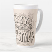 Prettig kerstfeest, Vintage Currier & Ives print Latte Mok (Rechterhoek)