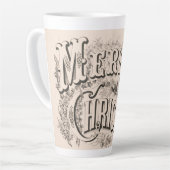 Prettig kerstfeest, Vintage Currier & Ives print Latte Mok (Linkerhoek)