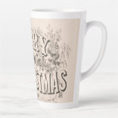 Prettig kerstfeest, Vintage Currier & Ives print Latte Mok (Rechts)