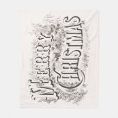 Prettig kerstfeest, Vintage Currier & Ives (reprod Fleece Deken (Voorkant)